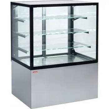 Vitrína chladící obslužná Cube II nerezová, ventilační, 150 cm, cukrářská