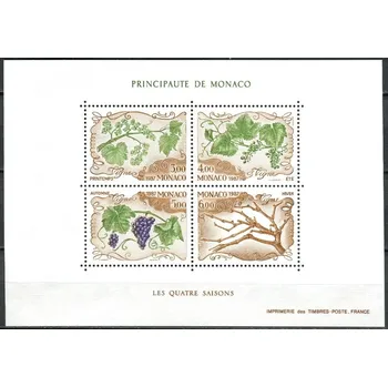 Poštovní známka (1987) MiNr. 1810 - 1813 ** - Monako - BLOCK 36 - Čtyři roční období (V)