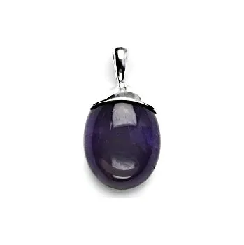 Přívěsek Stříbrný přívěsek, přírodní ametyst, 4,46 g