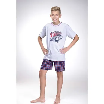 Chlapecké pyžamo Taro, chlapecké pyžamo 1111-Damian, krátký rukáv, šedá, vel. 146