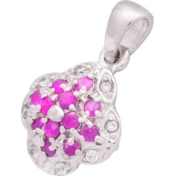Přívěsek Stříbrný přívěsek s rubíny a zirkony Ag 4,4 g