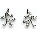 Zlaté náušnice, čiré zirkony, bílé i žluté zlato, VE 68