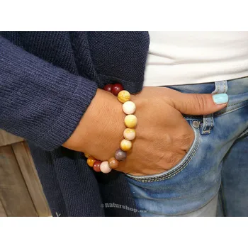 Šperk Náramek mookait kuličky 10mm