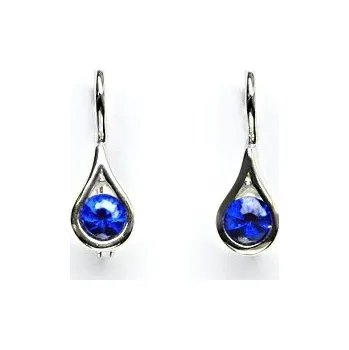 Náušnice Zlaté náušnice, zirkony spinel, bílé zlato, VE 5