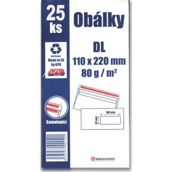 Obálka Samolepicí obálky DL s okénkem - 25 ks