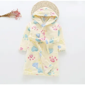 Dívčí župan Čína Flanelový župan "tlapky" Věk: 3T, Barva: Žlutá