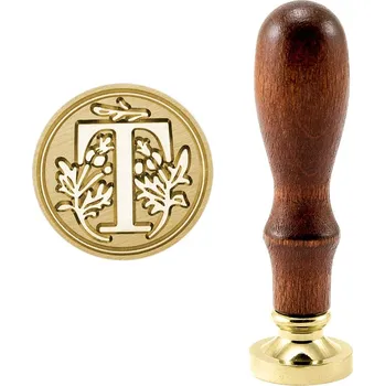 Pečeť Pečetidlo (razidlo) do vosku mosazné - ozdobné tiskací písmeno T
