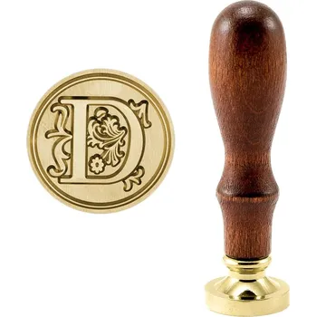 Pečeť Pečetidlo (razidlo) do vosku mosazné - ozdobné tiskací písmeno D