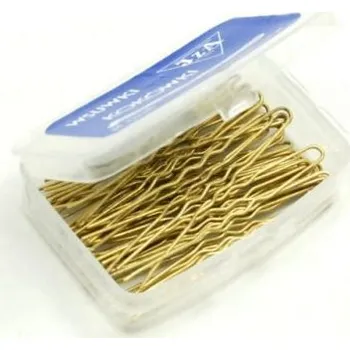 Vlásenky do vlasů profilované, barva zlatá VÝPRODEJ: B065/36 - 6,5 cm, 36 ks