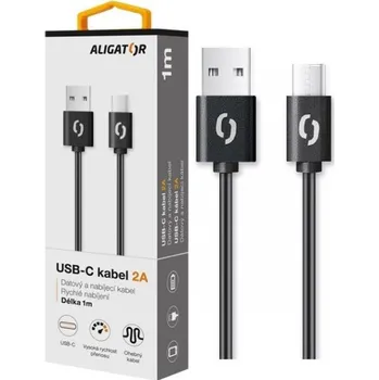 Datový kabel Datový kabel ALIGATOR 2A USB-C 1m, black