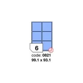 Samolepící etiketa Modré samolepicí etikety Rayfilm R0123.0821F, 99,1x93,1 mm, 1.000 listů A4, 6000 etiket