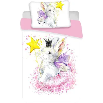 Povlečení Jerry Fabrics Bunny White 100 x 135, 40 x 60 cm zipový uzávěr