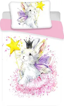 Ložní povlečení Jerry Fabrics Bunny White 100 x 135, 40 x 60 cm zipový uzávěr