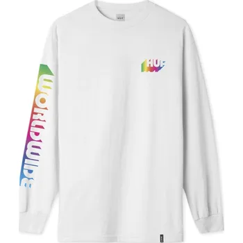 Pánské tričko huf Pánské triko aura ls tee white