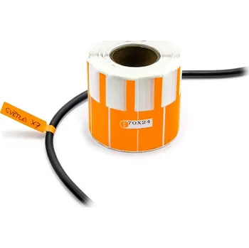 Speciální papír Nálepky k označování a popisu vodičů a kabelů oranžové - role 1000ks