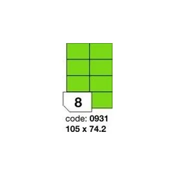 Samolepící etiketa Zelené samolepicí etikety Rayfilm R0120.0931F, 105x74 mm, 1.000 listů A4, 8000 etiket