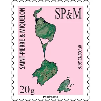 Poštovní známka Post France (2016) MiNr. 1249 ** - Saint Pierre a Miquelon - satelitní snímek