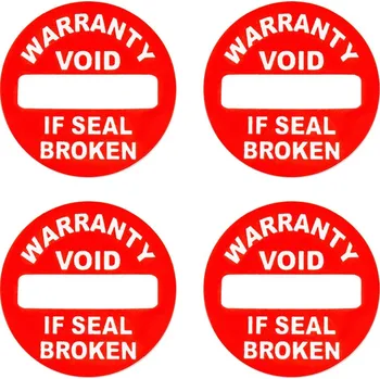 Samolepící dekorace Vinylová záruční samolepka Warranty VOID if seal broken červená 20mm
