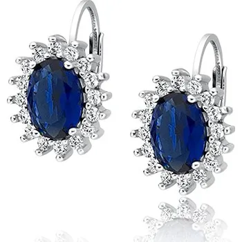 Náušnice Olivie Stříbrné náušnice se safírovým zirkonem 2645 Ag 925; ≤3,3 g.