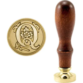 Sběratelství Pečetidlo (razidlo) do vosku mosazné - ozdobné tiskací písmeno Q