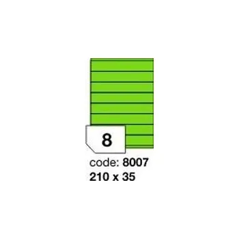 Samolepící etiketa Zelené samolepicí etikety Rayfilm R0120.8007F, 210x35 mm, 1.000 listů A4, 8000 etiket