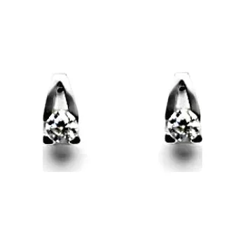 Náušnice Zlaté náušnice, čirý zirkon, bílé zlato, NŠ 1097