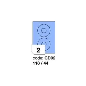 Samolepící etiketa Modré samolepicí etikety Rayfilm R0123.CD02F, 118x44 mm, 1.000 listů A4, 2000 etiket