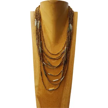 Náhrdelník Korálkový náhrdelník zlatý