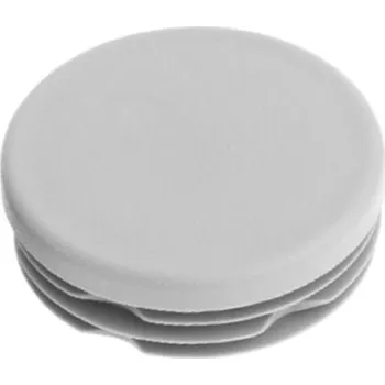 brána KP Žebrovaná kulatá plastová zátka - plochá pr.60 mm šedá leštěná, na hranoly, jekly, sloupky a trubky