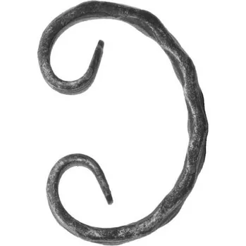 PSG Ozdobný C prvek pro kovaný plot, bránu a zábradlí 10.205, 220x130 mm, vlnitý pr.12x6 mm