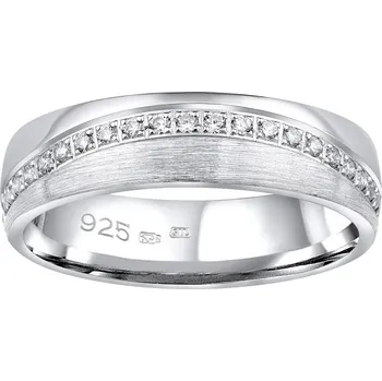 Prsten Silvego Snubní stříbrný prsten GLAMIS v provedení se zirkony pro ženy Velikost prstenu: obvod 47 mm (průměr 15,0 mm)