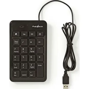 Klávesnice Nedis KABELOVÁ NUMERICKÁ USB KLÁVESNICE