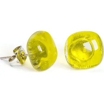Náušnice Skleněné náušnice žluté PUZETY N1804