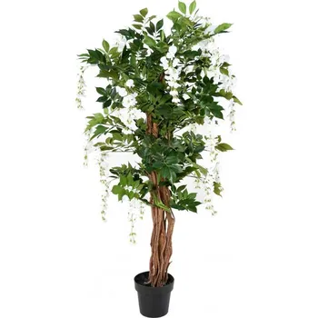 umělá květina Luxusní umělý kvetoucí strom WISTERIA bílá, 150cm