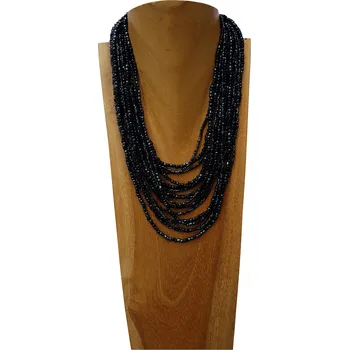 Náhrdelník Náhrdelník s ebenovým zapínáním černo stříbrný