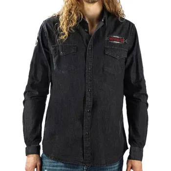 Pánská košile košile pánská LETHAL THREAT - MOTOR GEAR FULL SERVICE PIN UP - BLACK