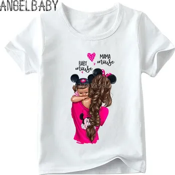 Dámské tričko Čína Tričko pro mámu a děti Motiv: Mouse, růžová, V E L I K O S T: 4T