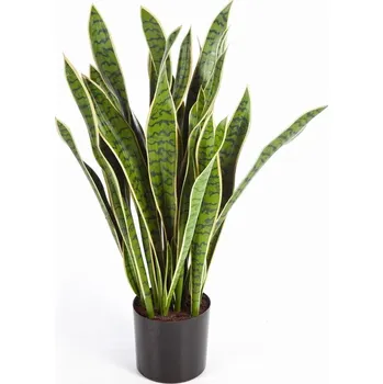 umělá květina Luxusní umělá květina PANAŠOVANÁ SANSEVERIA S KVĚTINÁČEM, 93 cm
