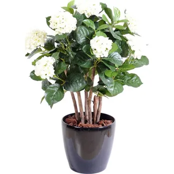umělá květina Luxusní umělá květina HORTENSIA bílá, 80cm