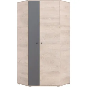 Šatní skříň Skříň rohová DL2 DELTA dub-antracit, 90 x 90 x 190 cm