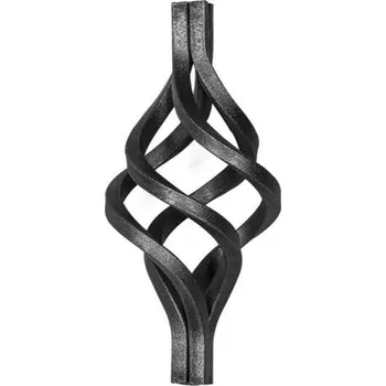 PSG Ozdobný košík pro kovaný plot, bránu, zábradlí a mříže 12.080, pr. 12x12 mm, 130 x 60 mm