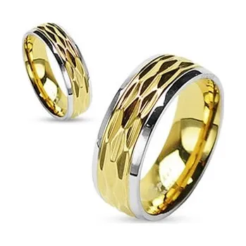 Prsten Steel Edge Ocelové snubní prsteny Spikes 909 Velikost: 51