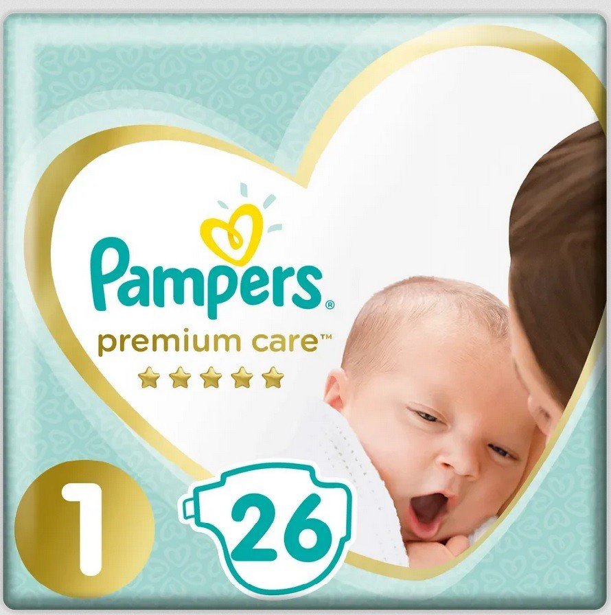 Pampers Premium Care Pack S1 Newborn 26 ks od 135 Kč