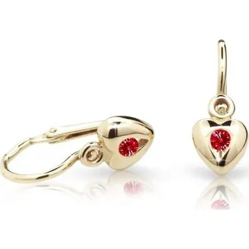 Náušnice Cutie Jewellery zlaté dětské naušnice C1556Z-Ruby Dark