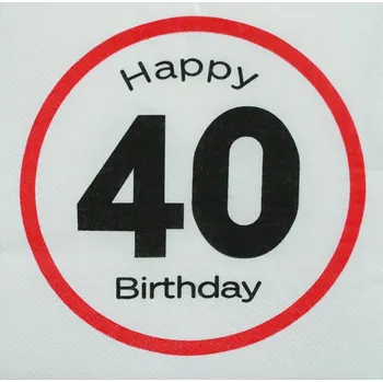 Karnevalový doplněk Out of The blueNarozeninové ubrousky - Happy Birthday 40