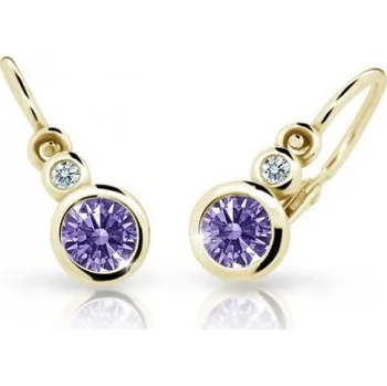 Náušnice Cutie Jewellery zlaté dětské naušnice C1984Z-Amethyst
