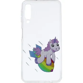 Pouzdro na mobilní telefon Kryt Samsung A7 silikon Flying Unicorn (obal neboli pouzdro na Samsung A7)