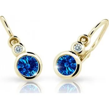 Náušnice Cutie Jewellery zlaté dětské naušnice C1984Z-Dark Blue