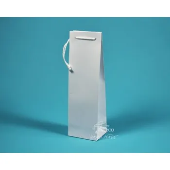 Dárková taška papírová taška ALEX (na víno) 11,5x9x37 bílá, Karton 1 taška