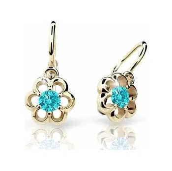 Náušnice Cutie Jewellery zlaté dětské naušnice C1947Z-Mint Green